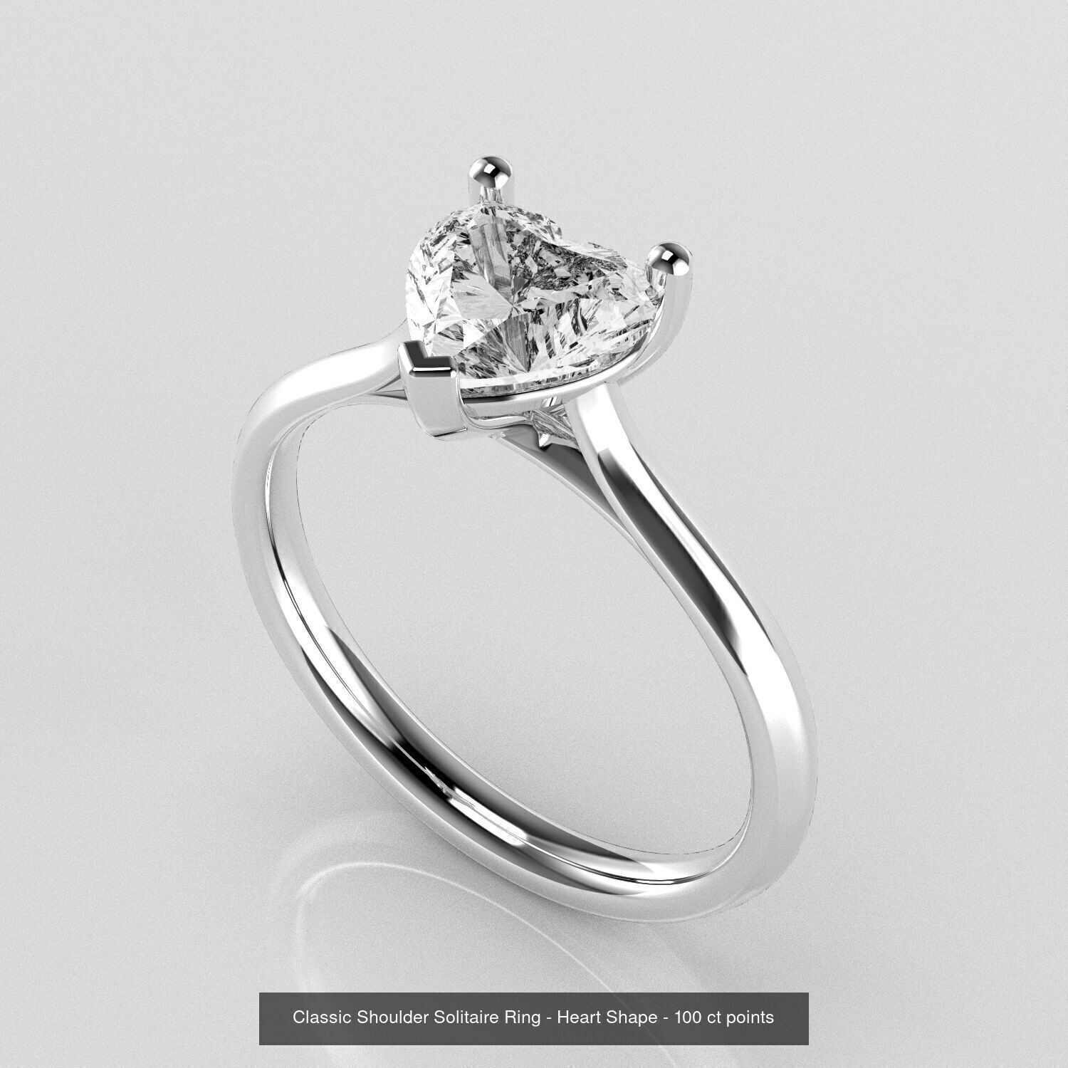 Classic Shoulder Solitaires - Various Stones 3D Model Collection _12