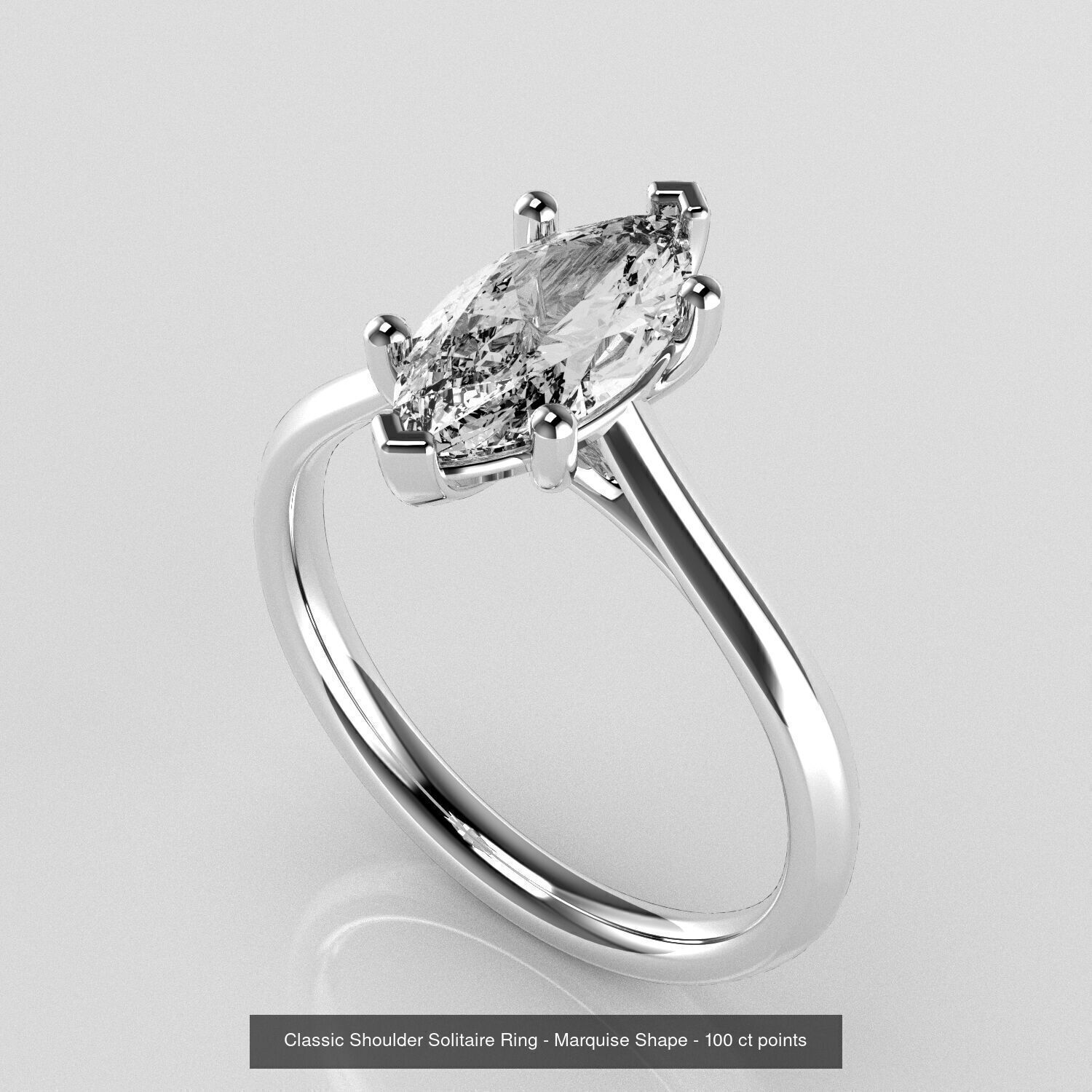 Classic Shoulder Solitaires - Various Stones 3D Model Collection _14