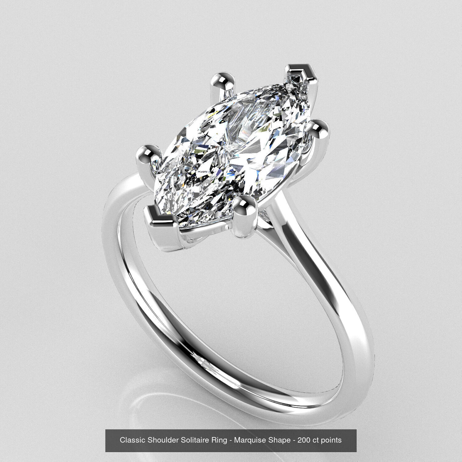 Classic Shoulder Solitaires - Various Stones 3D Model Collection _15