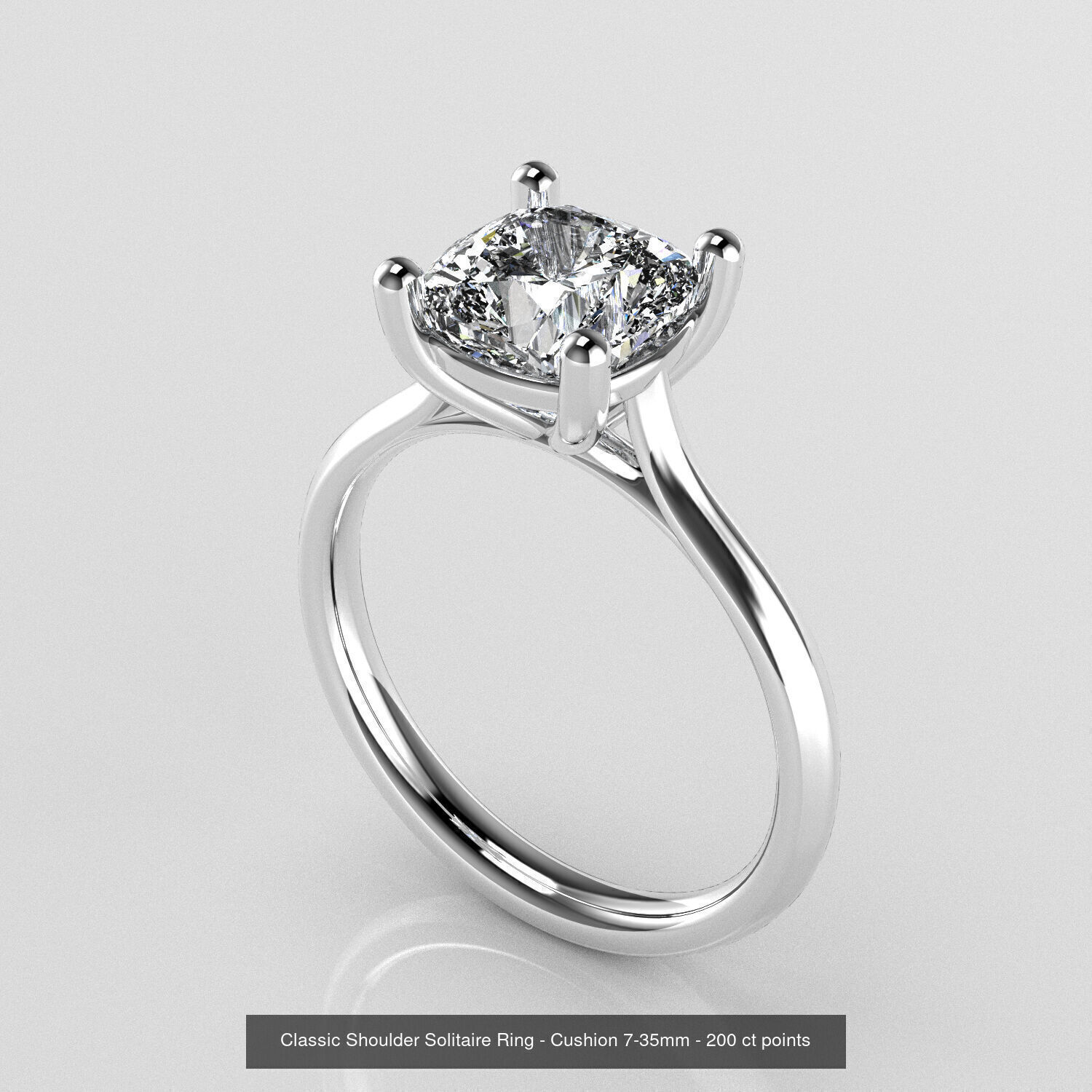 Classic Shoulder Solitaires - Various Stones 3D Model Collection _5