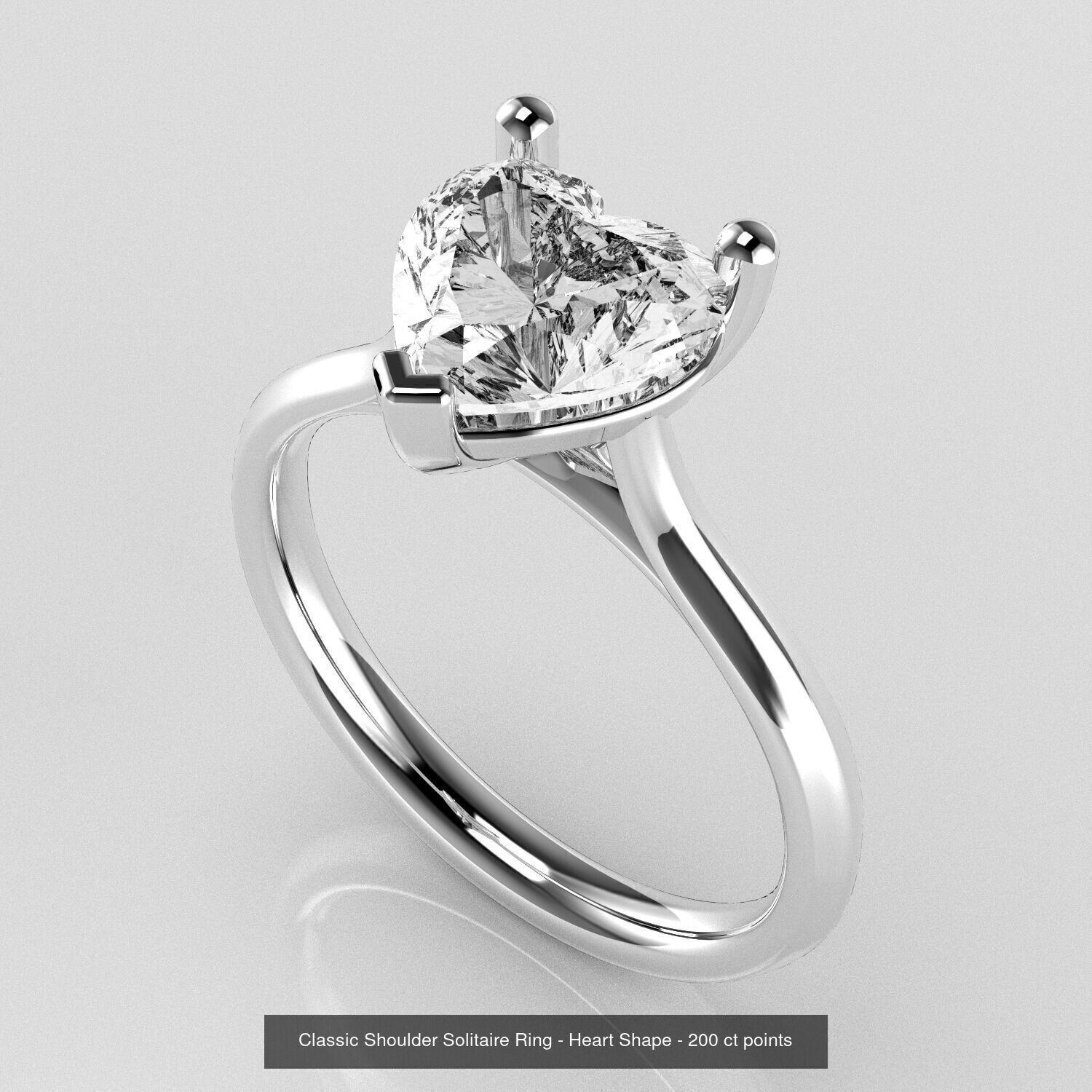 Classic Shoulder Solitaires - Various Stones 3D Model Collection _13