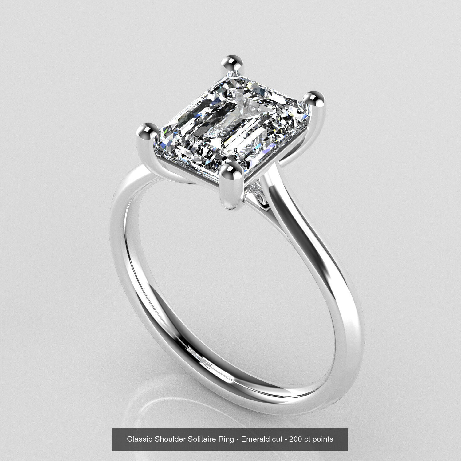 Classic Shoulder Solitaires - Various Stones 3D Model Collection _8