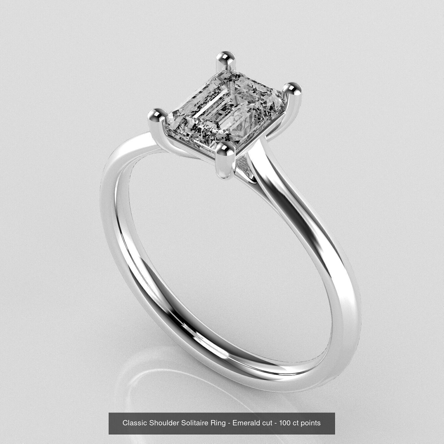 Classic Shoulder Solitaires - Various Stones 3D Model Collection _7