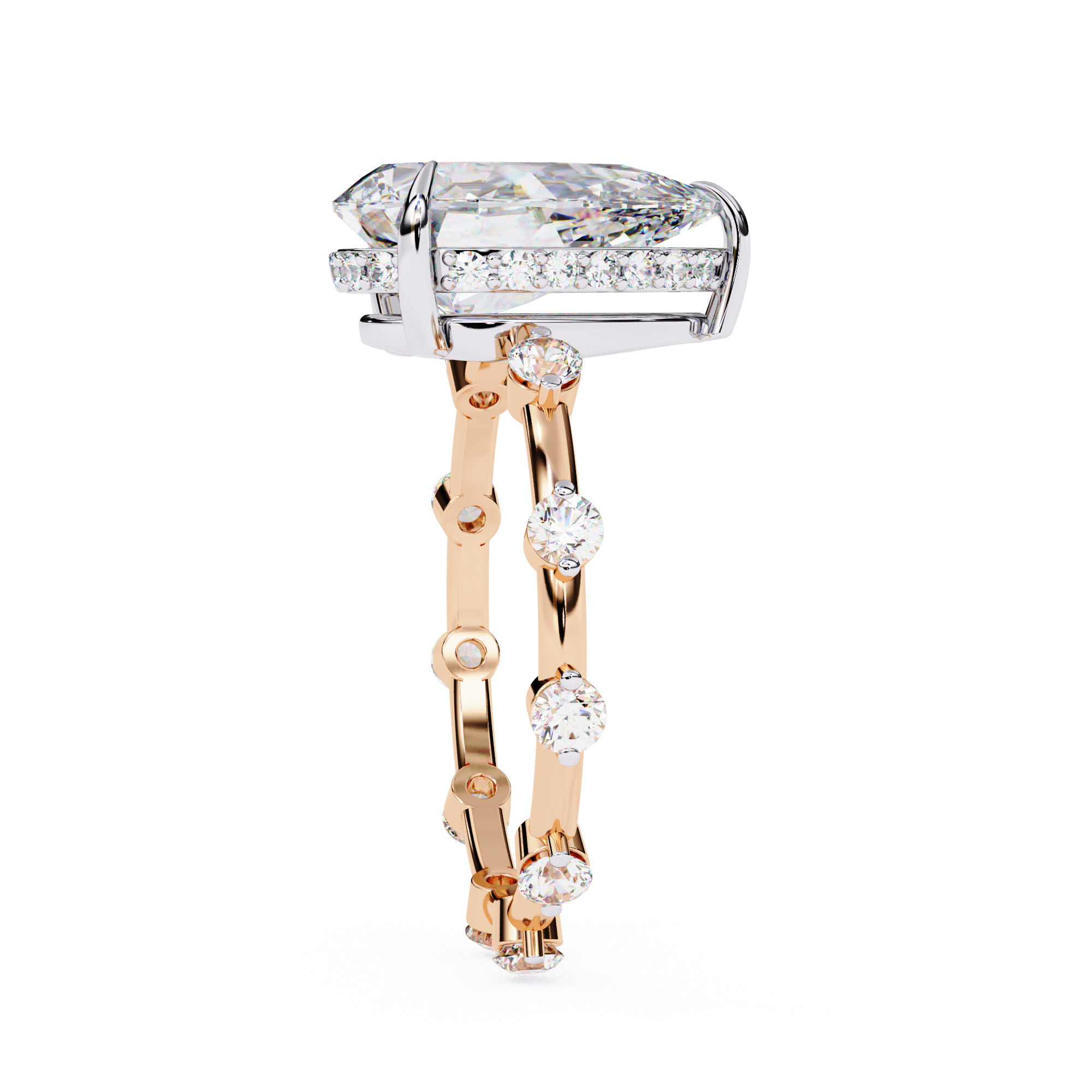 PEAR DIAMOND RING -CAD-151 3D model_5