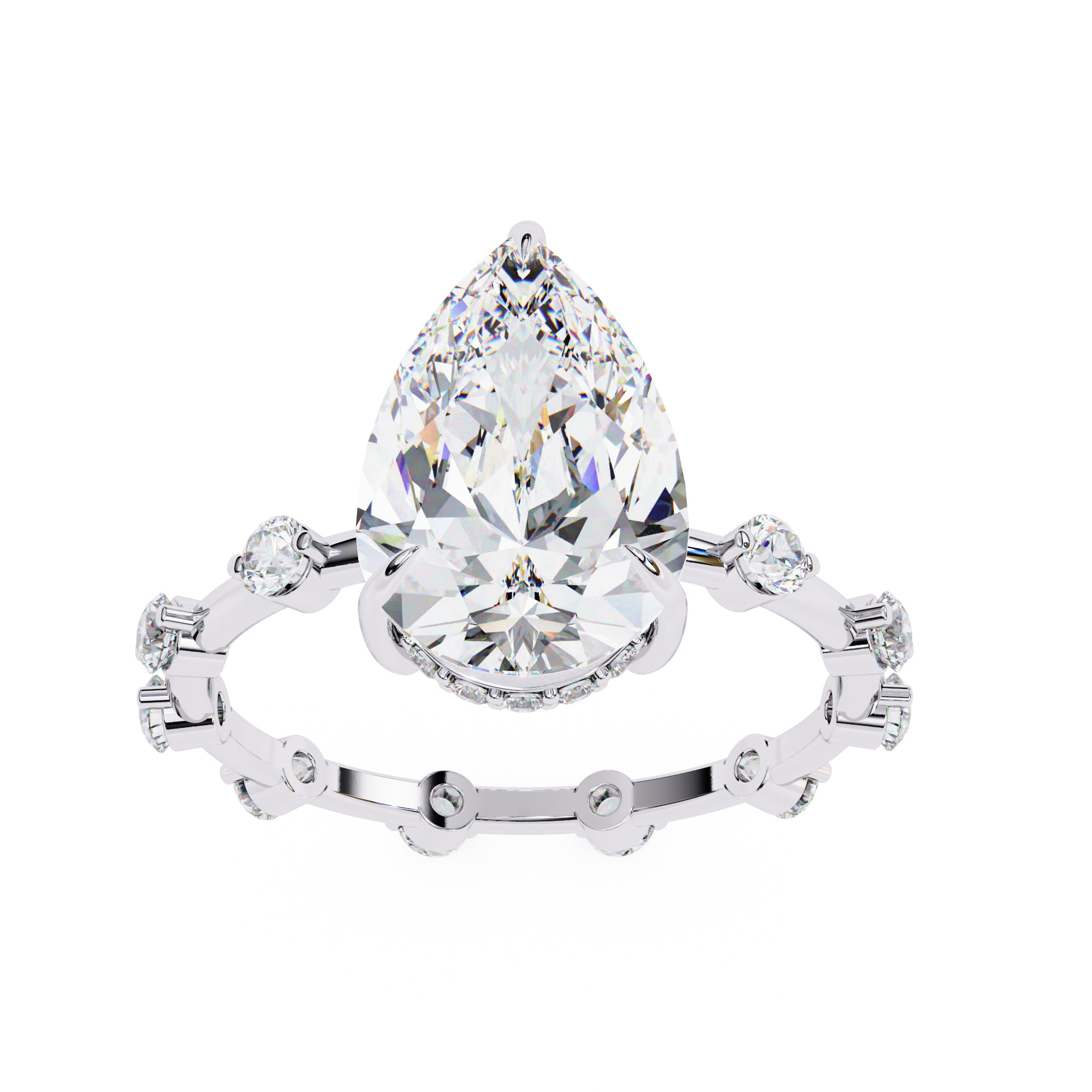 PEAR DIAMOND RING -CAD-151 3D model_6