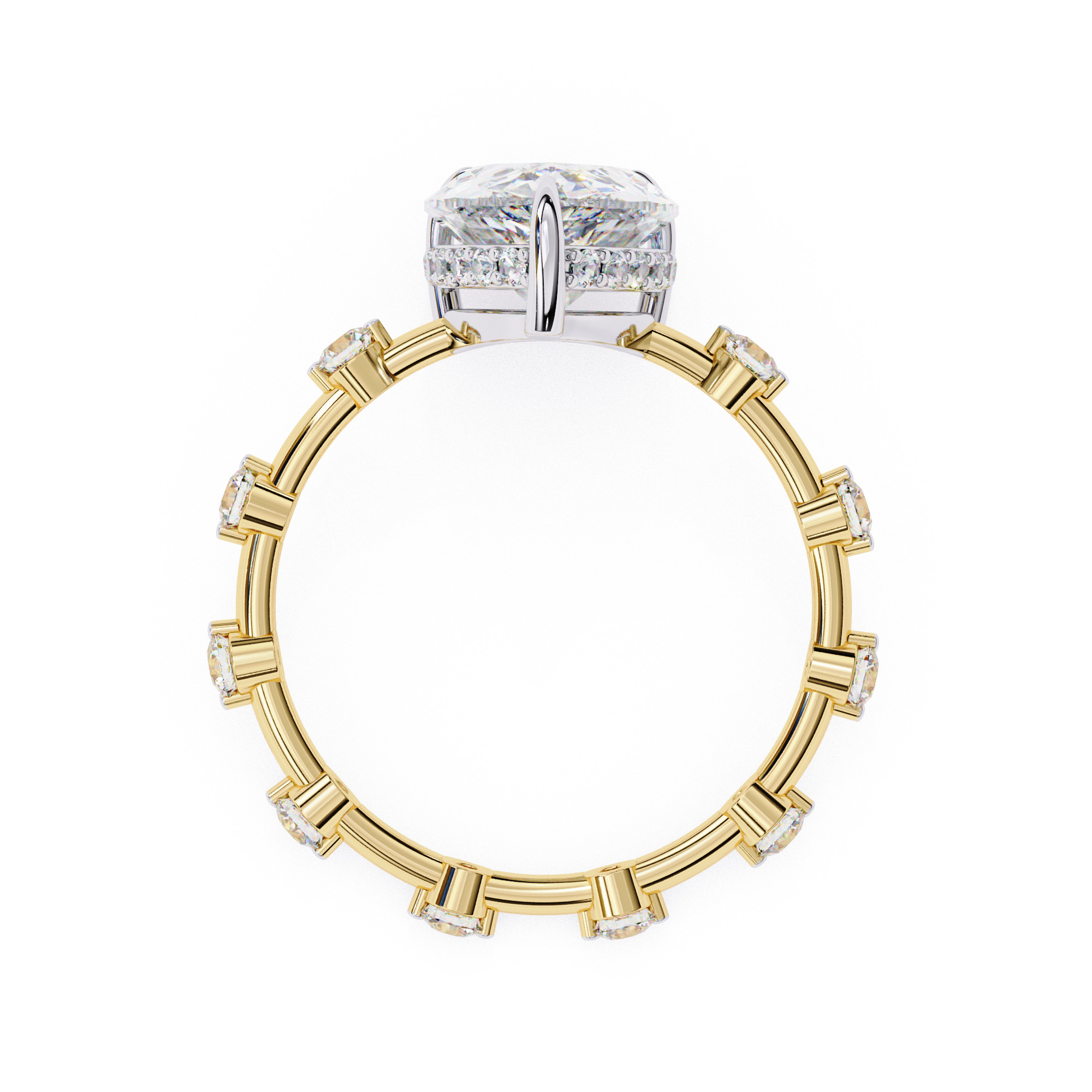 PEAR DIAMOND RING -CAD-151 3D model_11