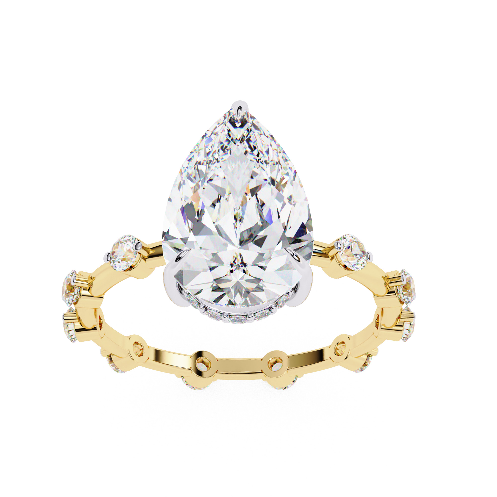 PEAR DIAMOND RING -CAD-151 3D model_1