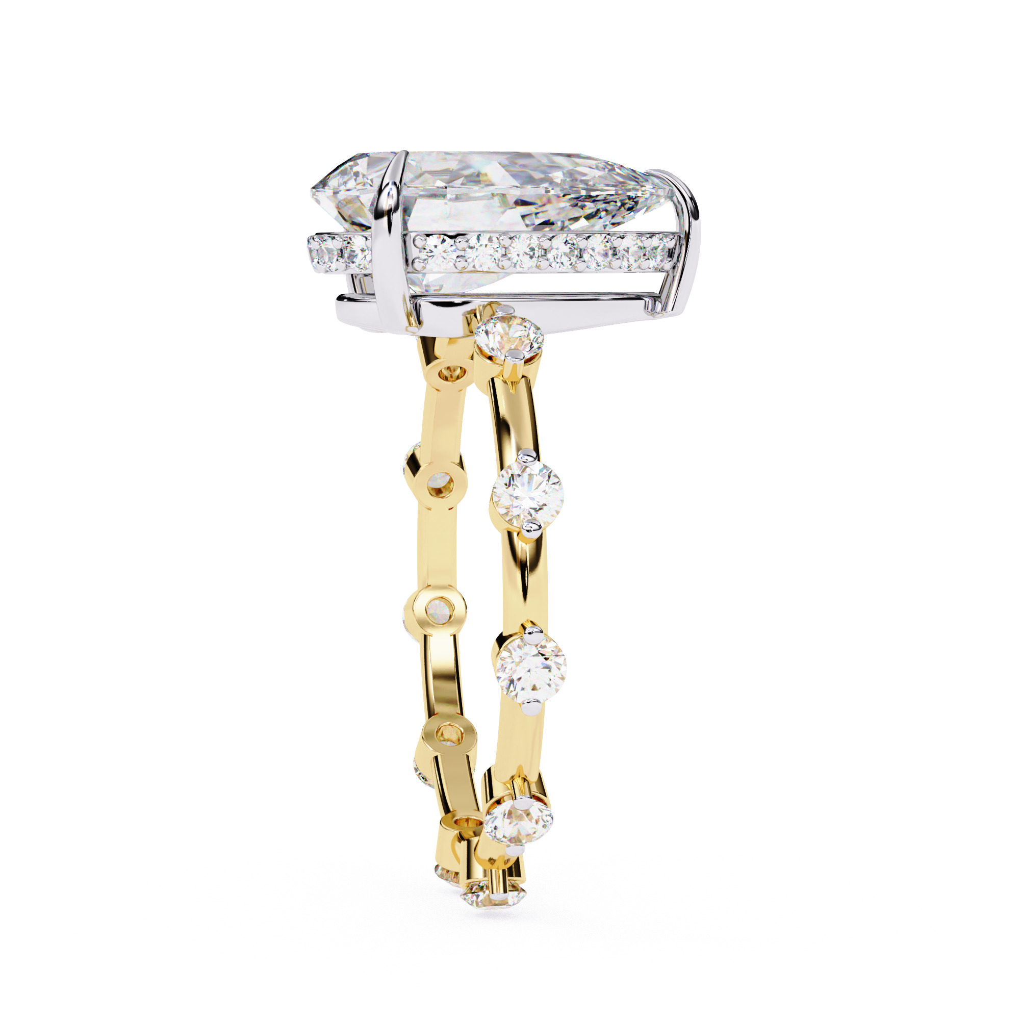 PEAR DIAMOND RING -CAD-151 3D model_4