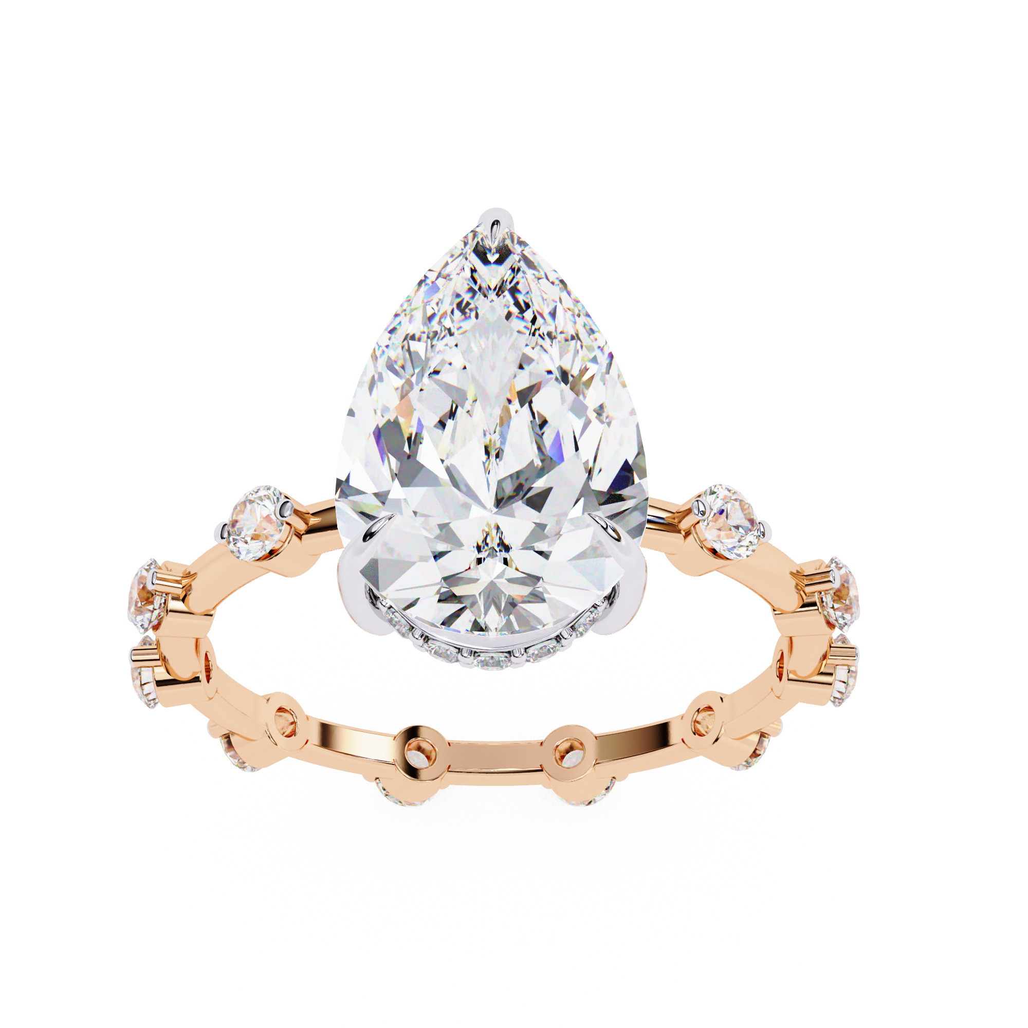 PEAR DIAMOND RING -CAD-151 3D model_2