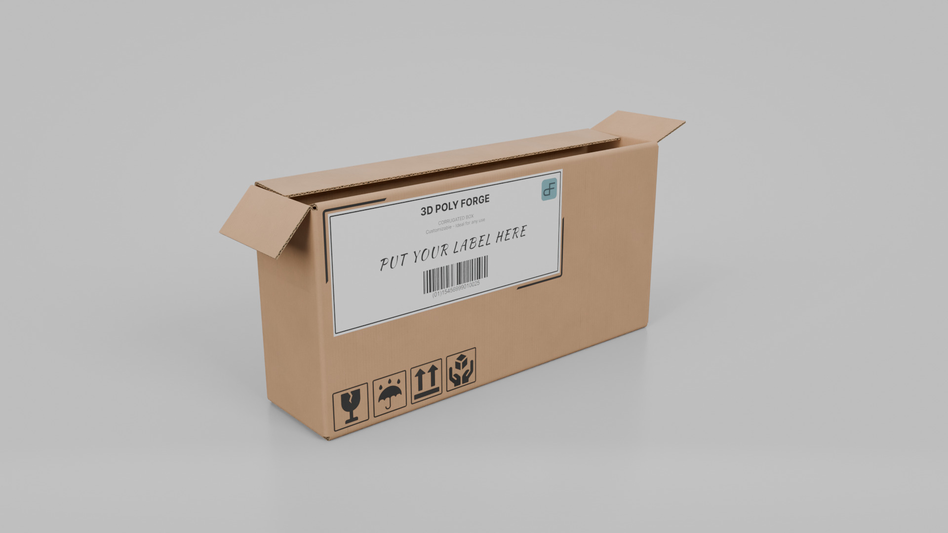 Cardboard Box R-142 - Rigged and Customizable Low-poly 3D model_7