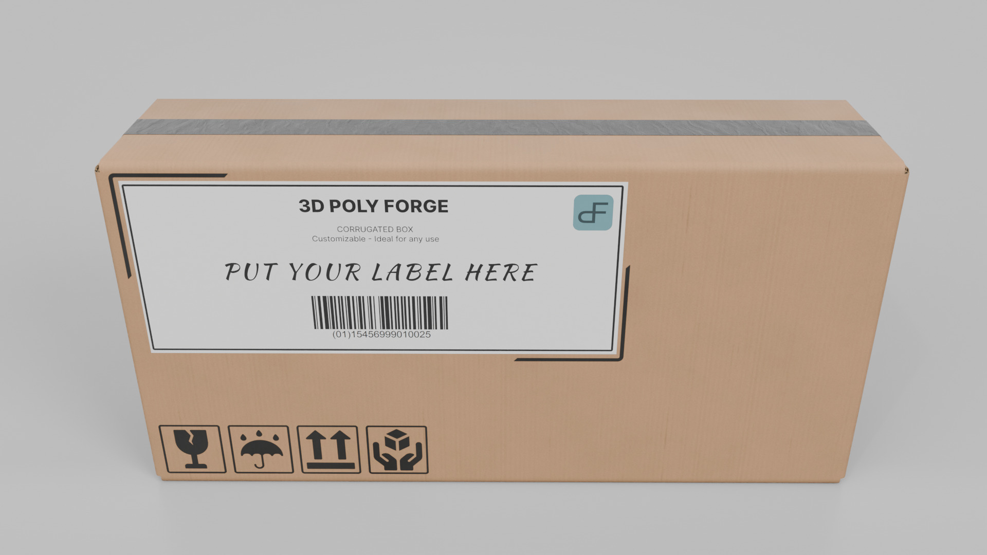 Cardboard Box R-142 - Rigged and Customizable Low-poly 3D model_4