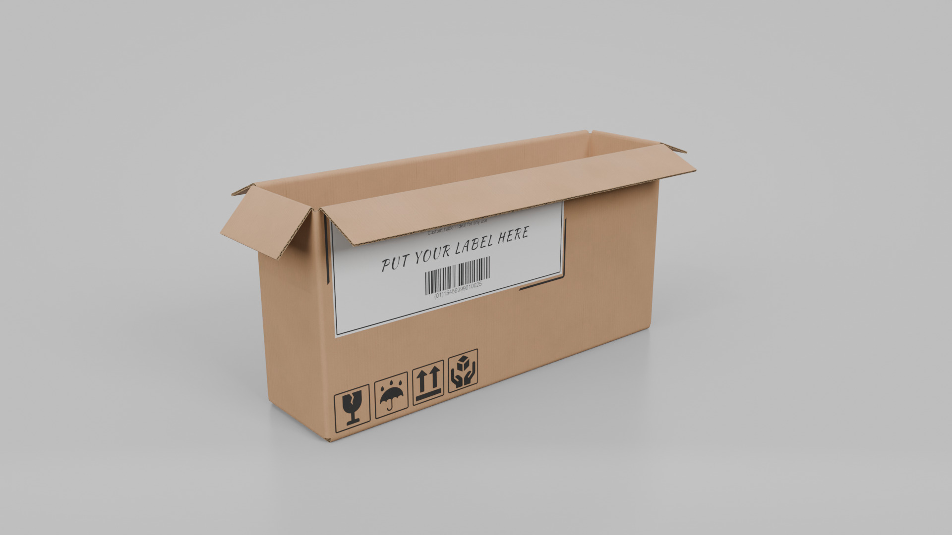 Cardboard Box R-142 - Rigged and Customizable Low-poly 3D model_6