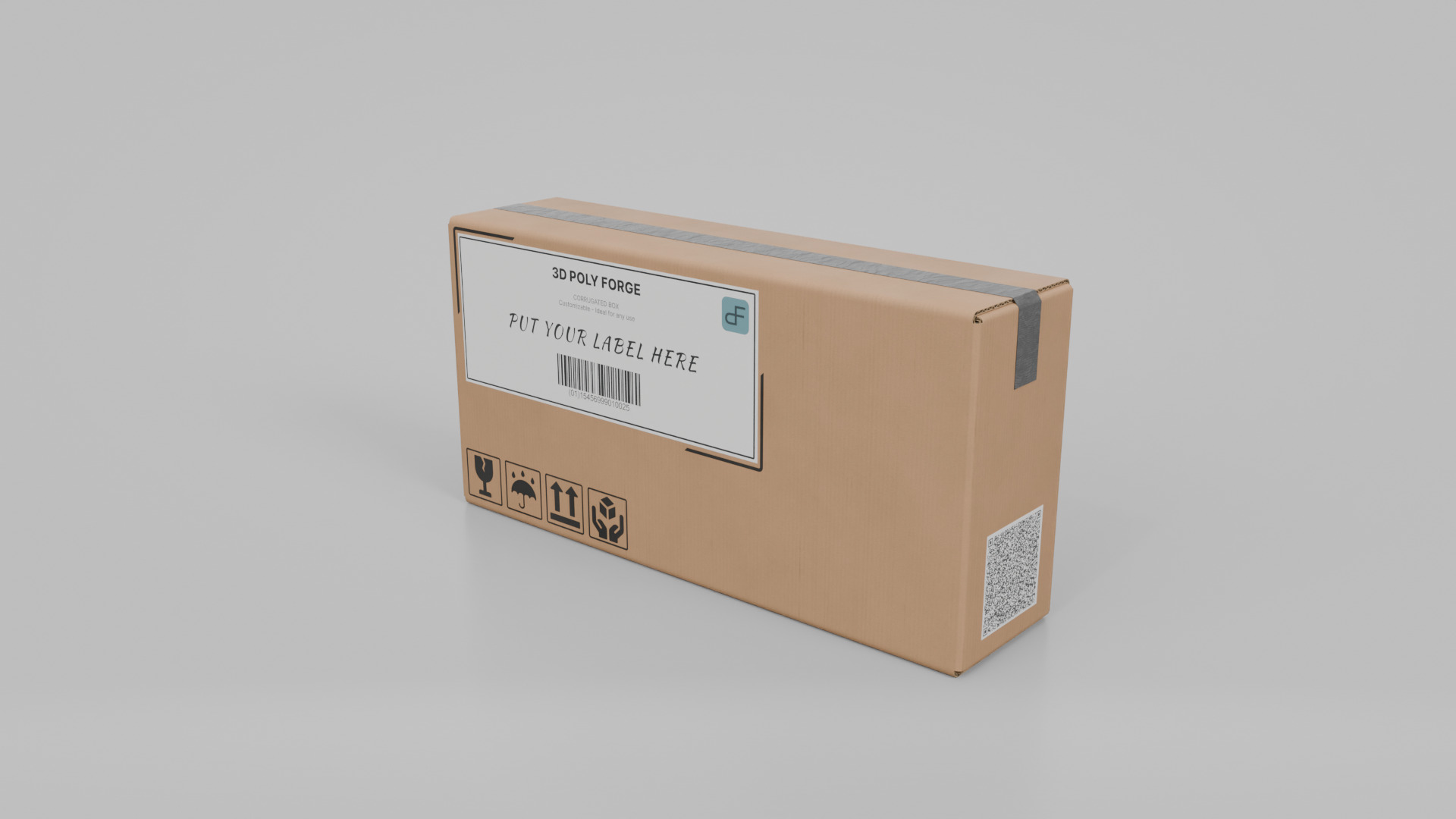 Cardboard Box R-142 - Rigged and Customizable Low-poly 3D model_3