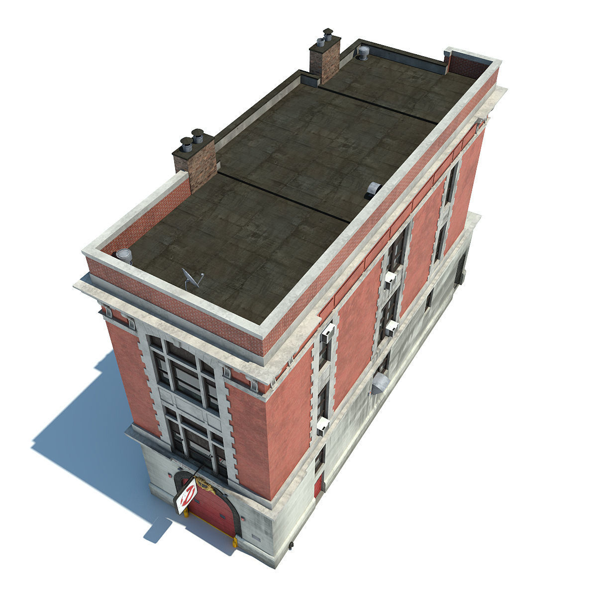 Ghostbusters house Low-poly 3D model_4