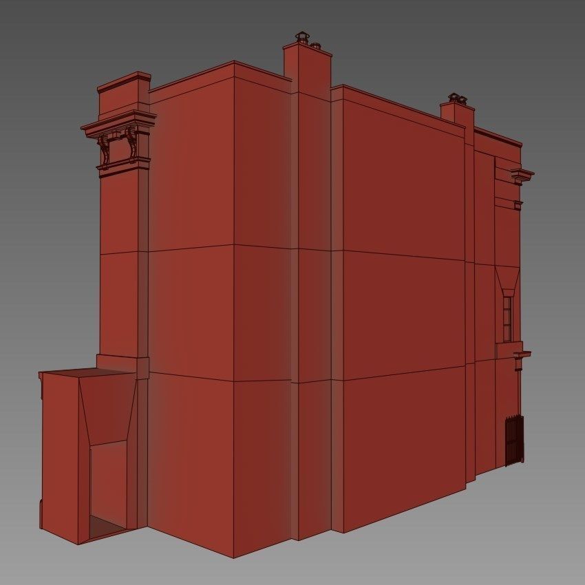 Ghostbusters house Low-poly 3D model_6