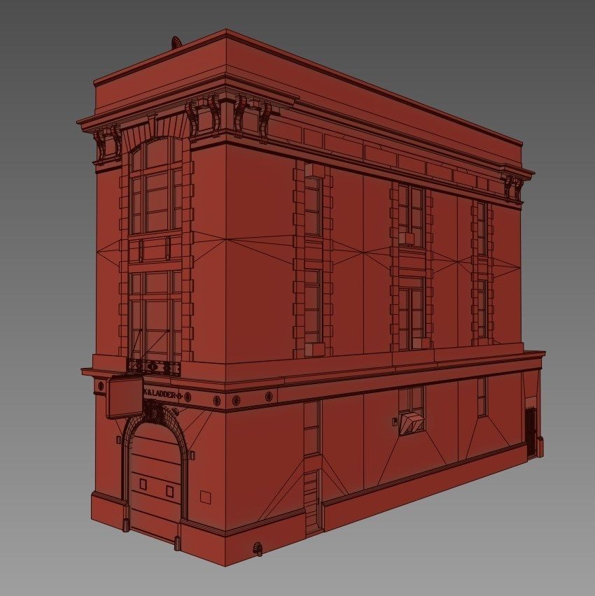 Ghostbusters house Low-poly 3D model_11