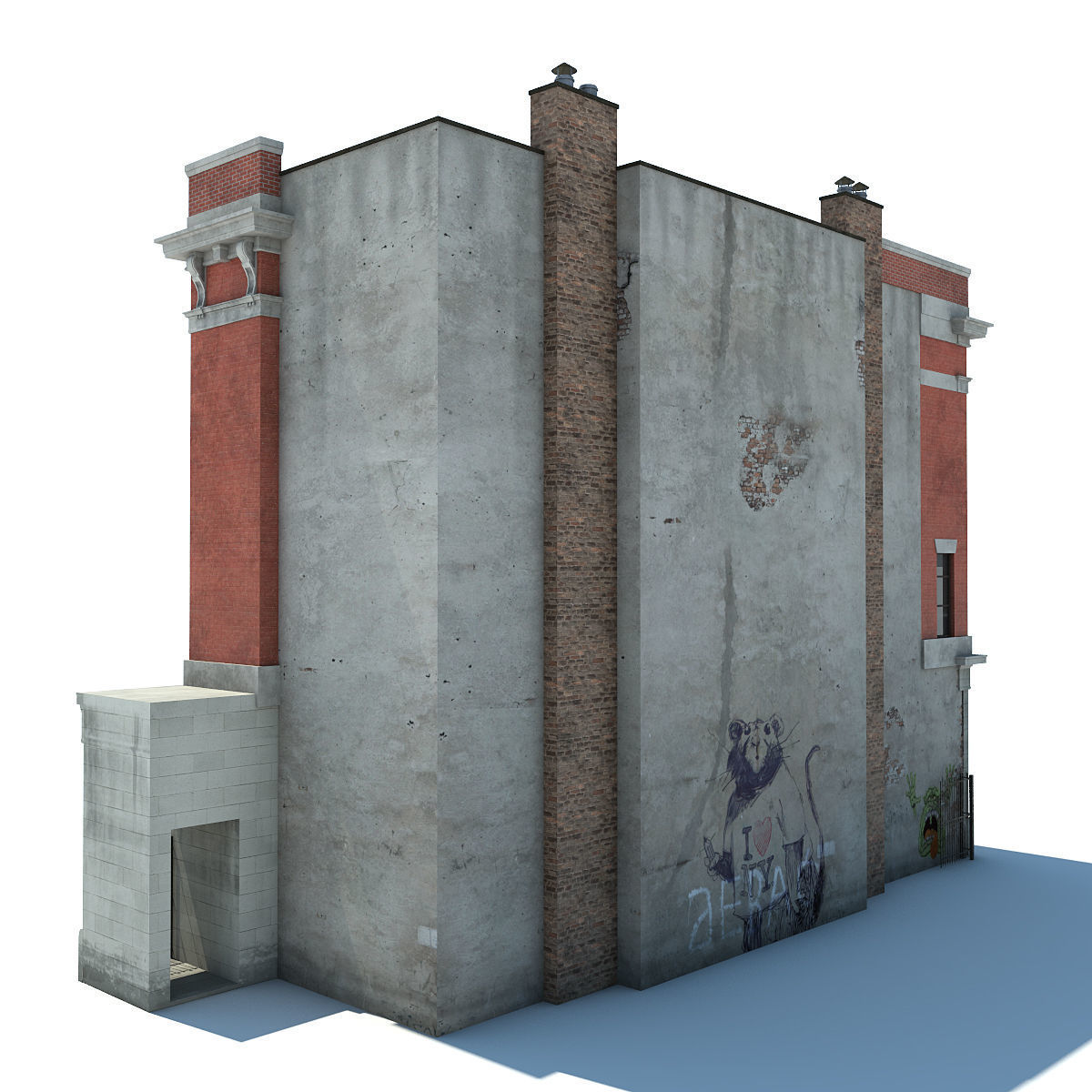 Ghostbusters house Low-poly 3D model_5