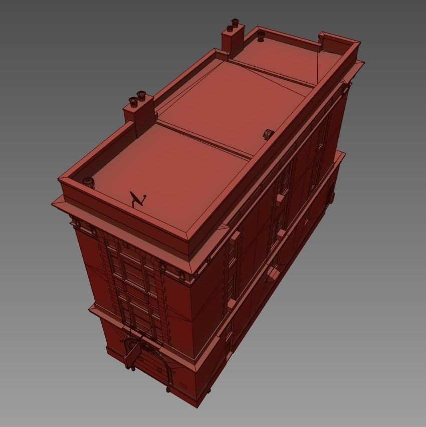 Ghostbusters house Low-poly 3D model_9