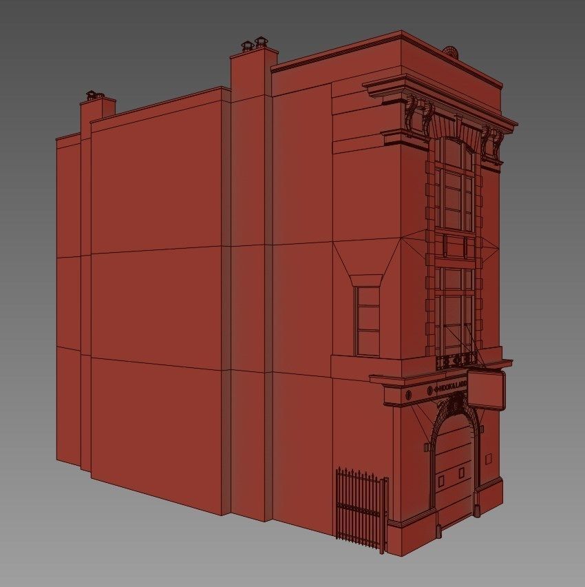 Ghostbusters house Low-poly 3D model_8