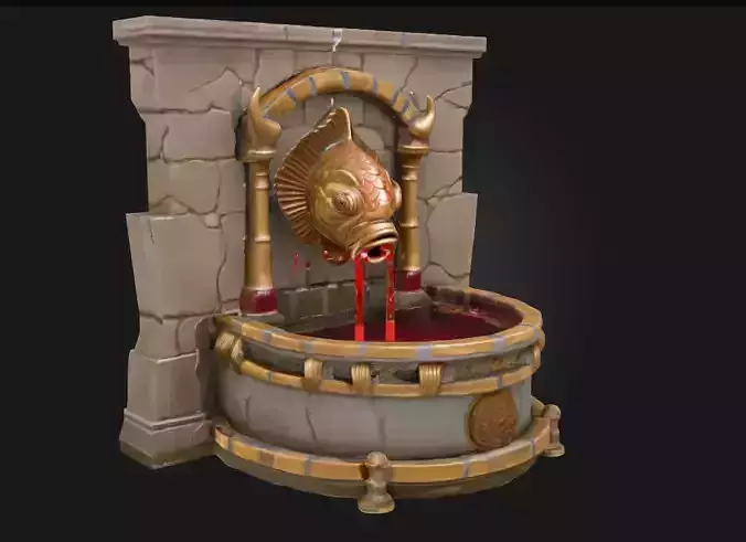 Enchanted Stone Fountain  Whispering Waters of Magic