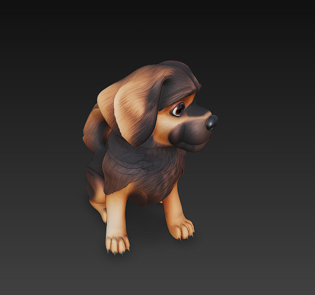 Dog Realistic 3D Model Basic - Low Poly Realistic Low-poly 3D model_1