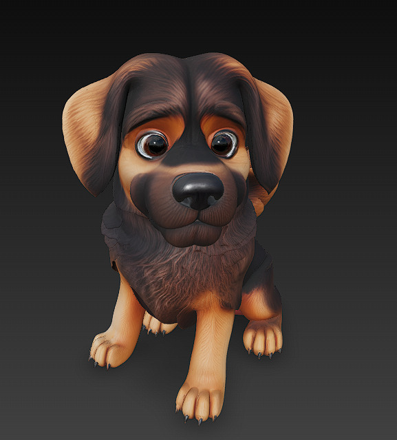 Dog Realistic 3D Model Basic - Low Poly Realistic Low-poly 3D model_7