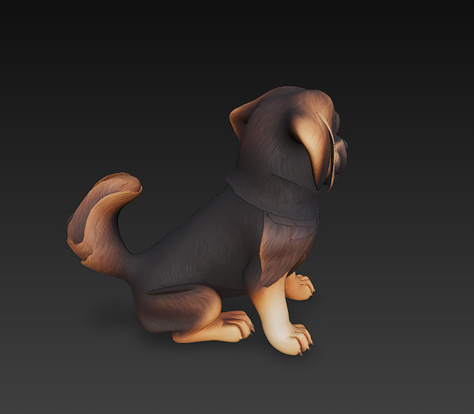 Dog Realistic 3D Model Basic - Low Poly Realistic Low-poly 3D model_2