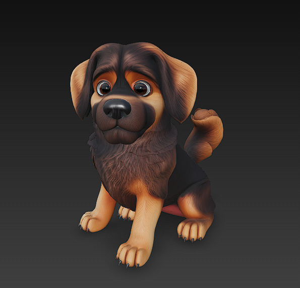 Dog Realistic 3D Model Basic - Low Poly Realistic Low-poly 3D model_6