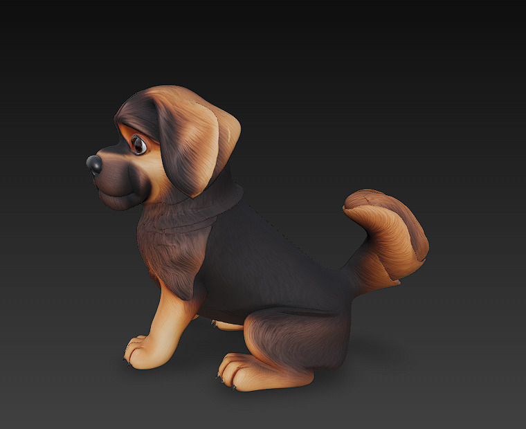 Dog Realistic 3D Model Basic - Low Poly Realistic Low-poly 3D model_5