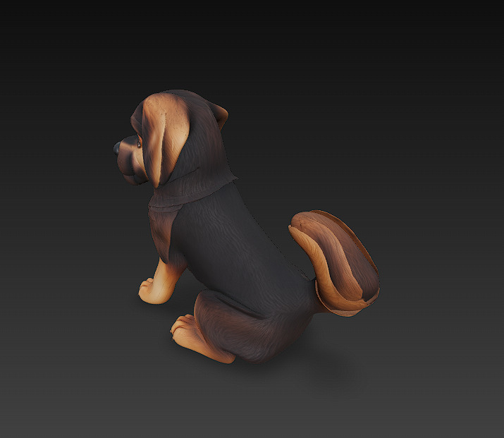 Dog Realistic 3D Model Basic - Low Poly Realistic Low-poly 3D model_4