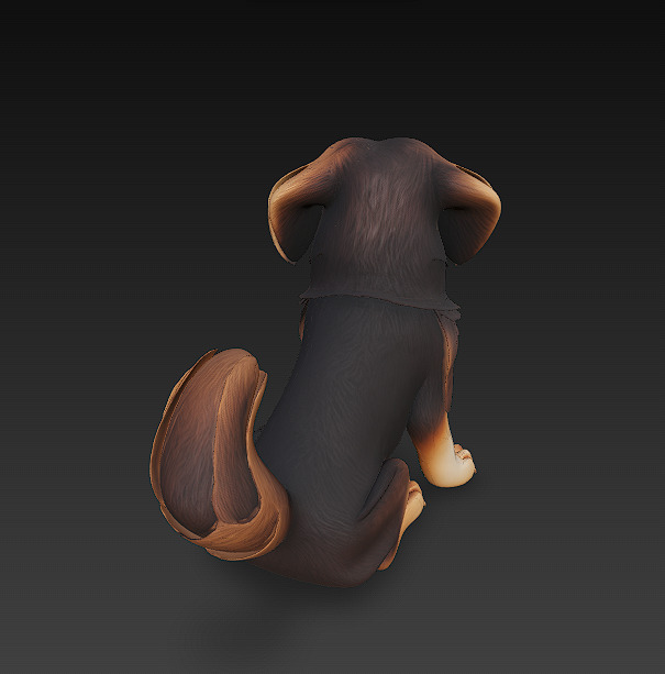 Dog Realistic 3D Model Basic - Low Poly Realistic Low-poly 3D model_3