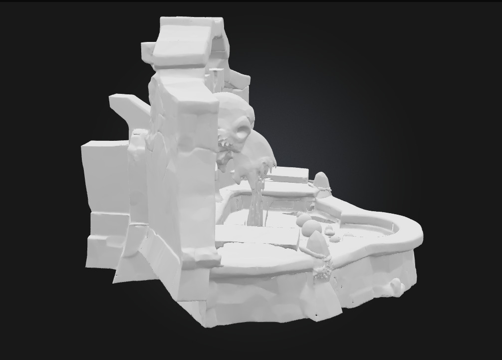 Skull Fountain Sanctuary Dark Elegance of Forbidden Waters 3D model_6