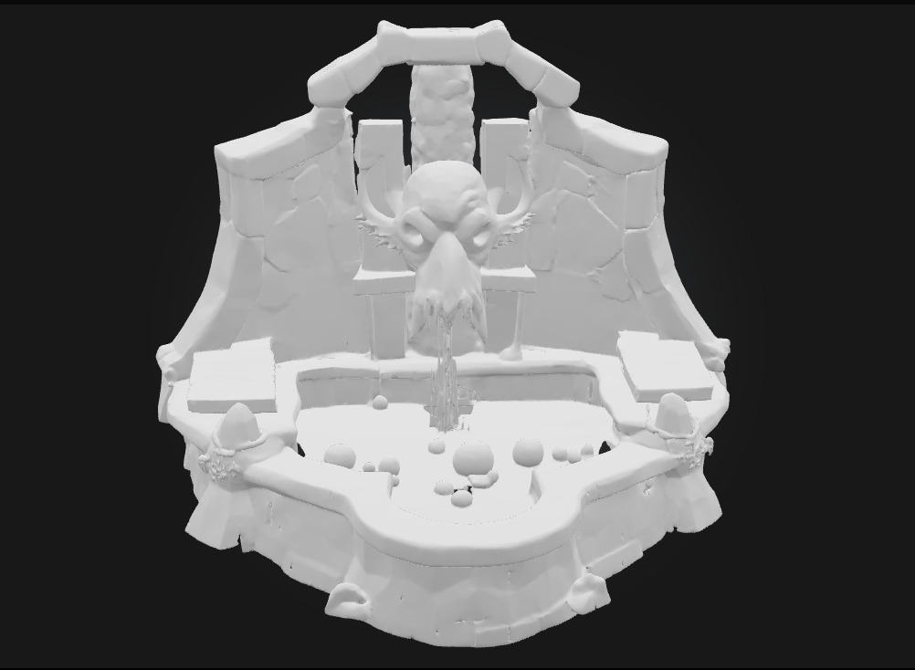 Skull Fountain Sanctuary Dark Elegance of Forbidden Waters 3D model_5