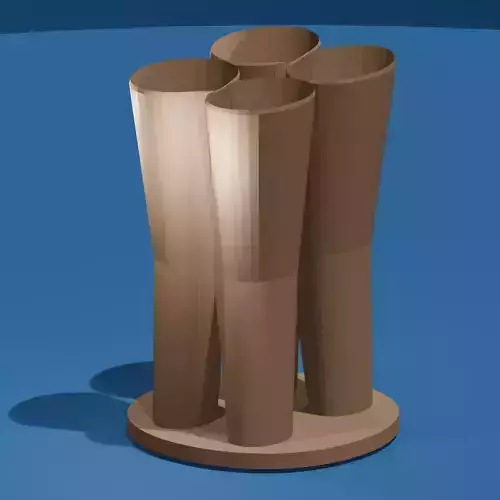 Quad Brush Holder Vase 3d Print File 3D print model