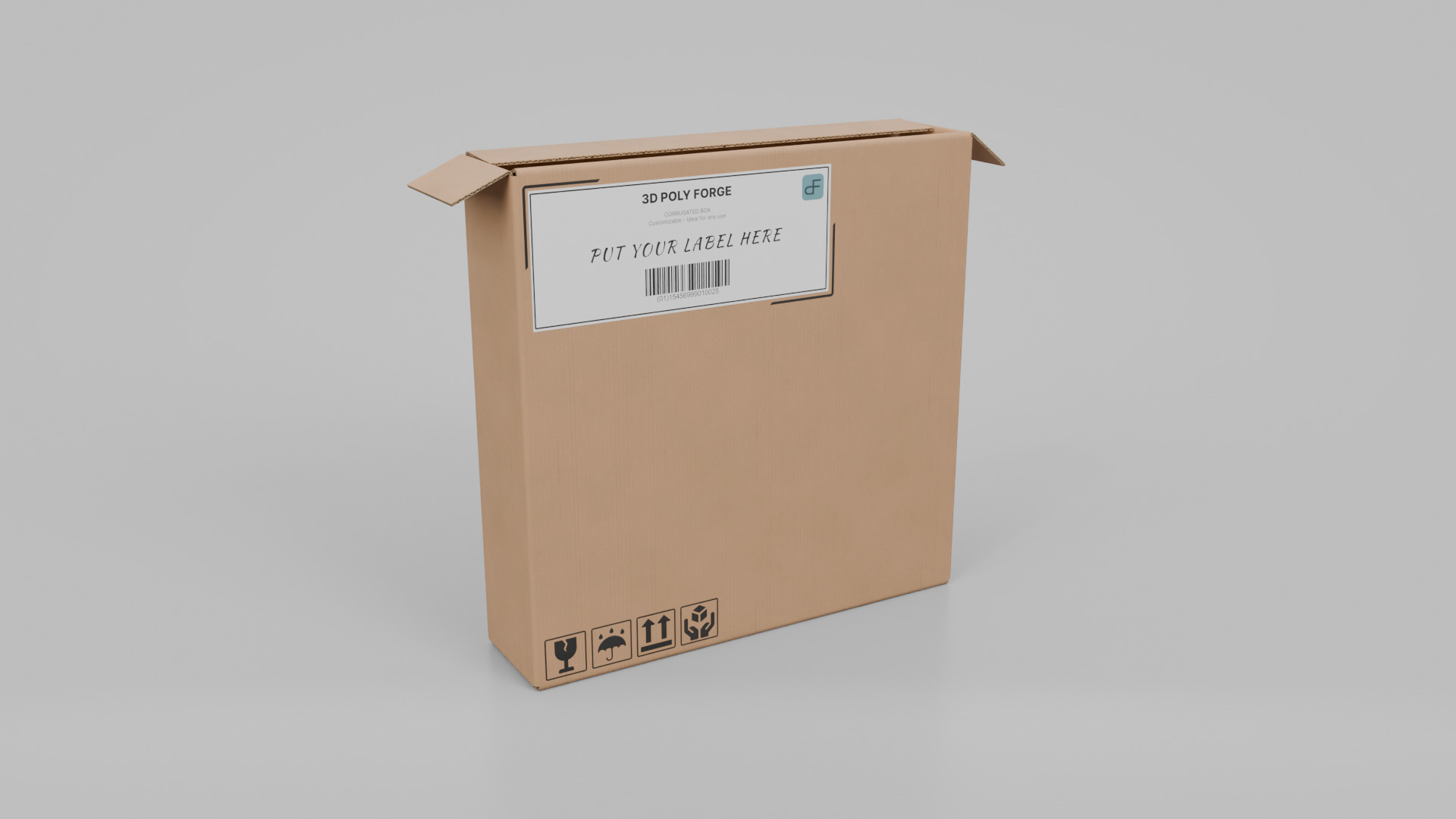 Cardboard Box R-144 - Rigged and Customizable Low-poly 3D model_7