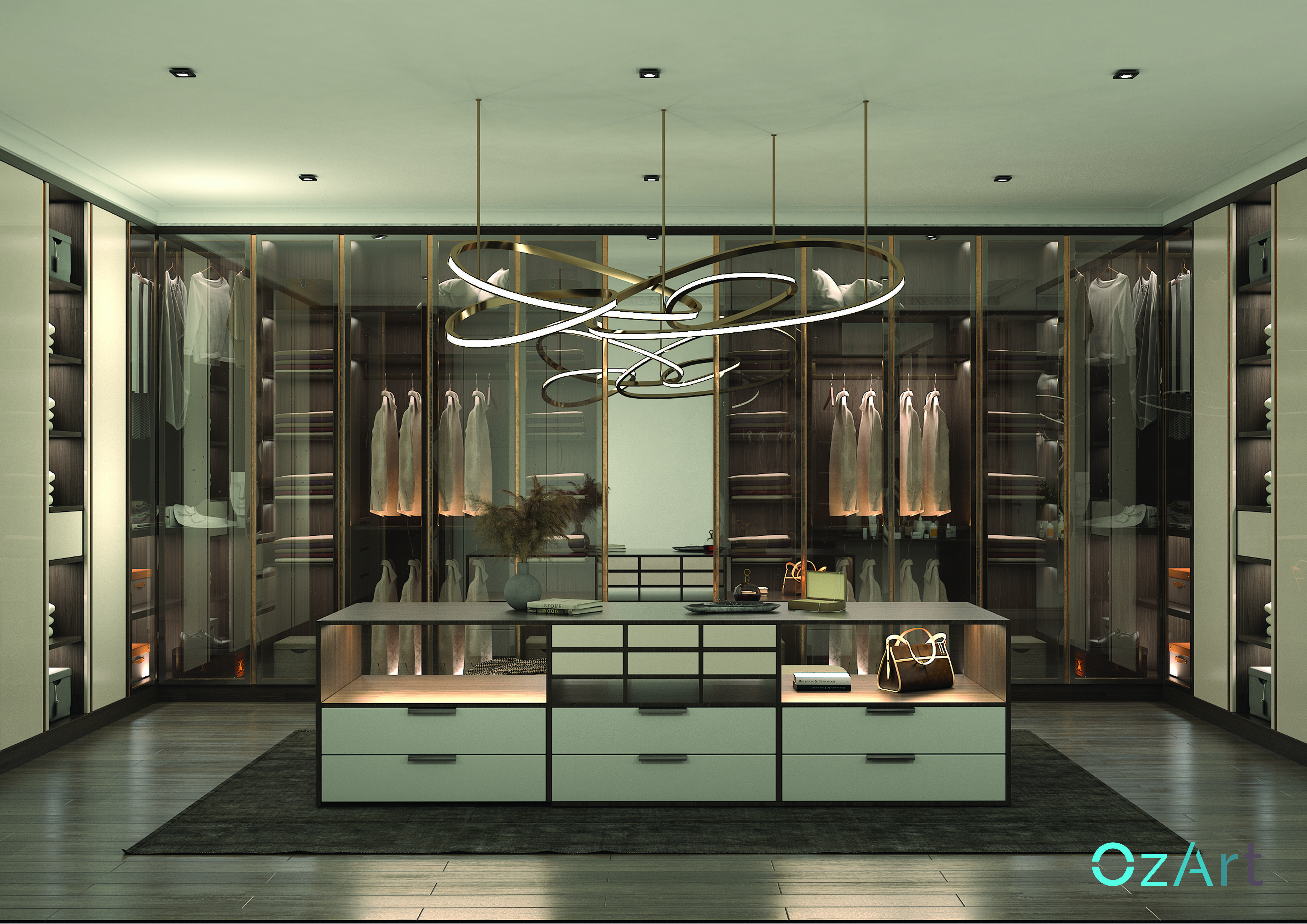 Modern Luxury Dressing Room 3D model_1