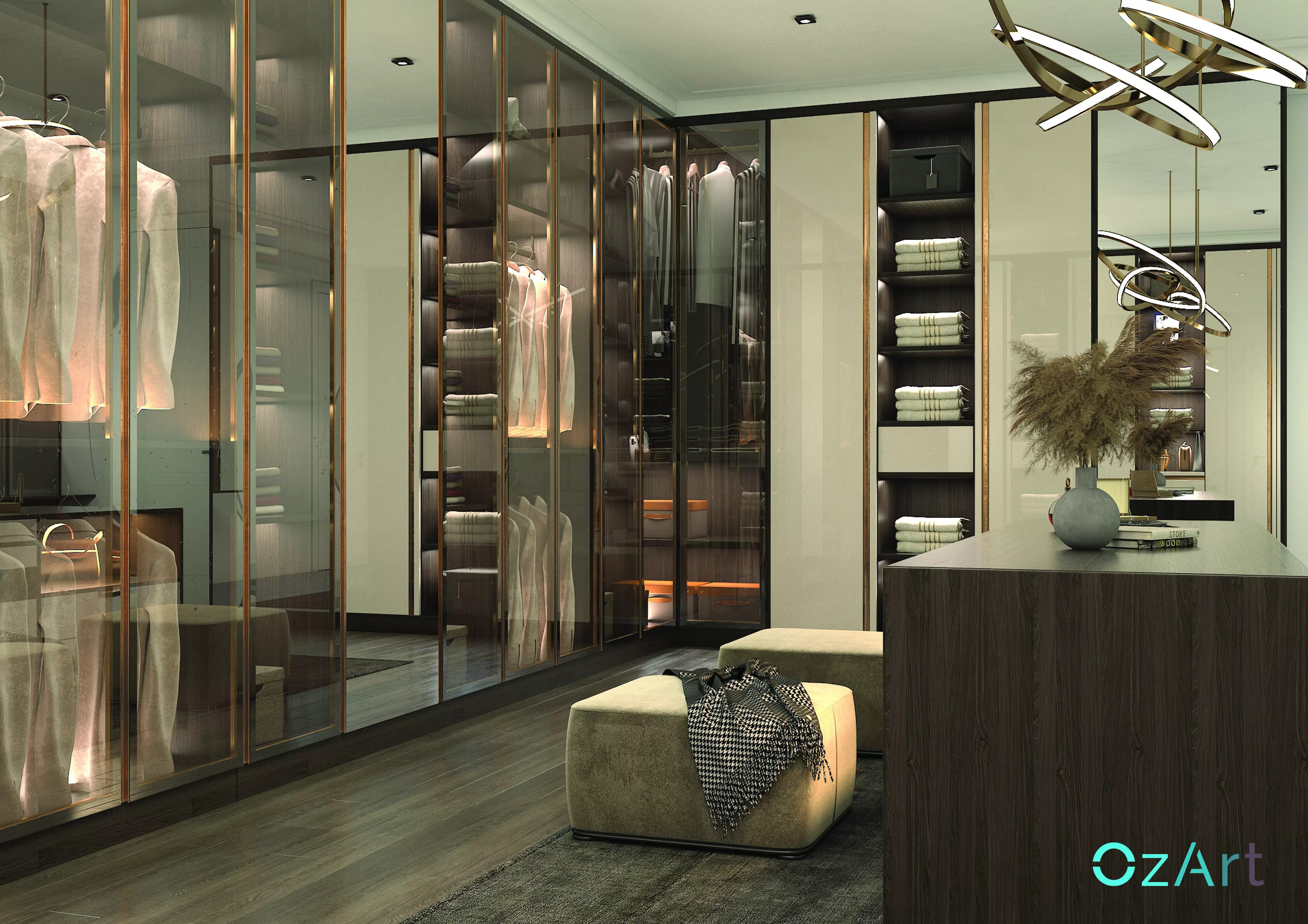 Modern Luxury Dressing Room 3D model_0