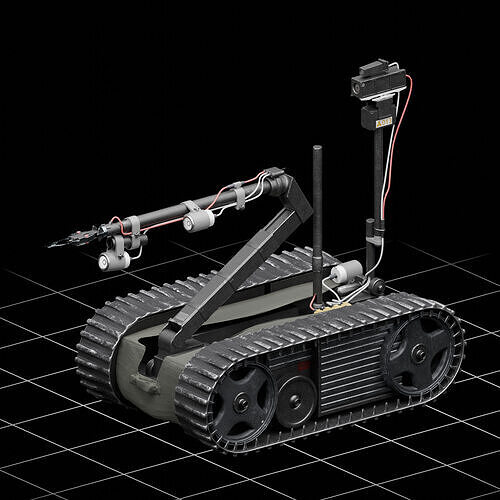 Bomb disposal robot Low-poly 3D model