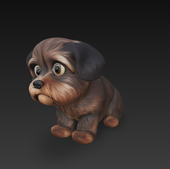 Dog Realistic 3D Model Basic - Low Poly Realistic Low-poly 3D model_1