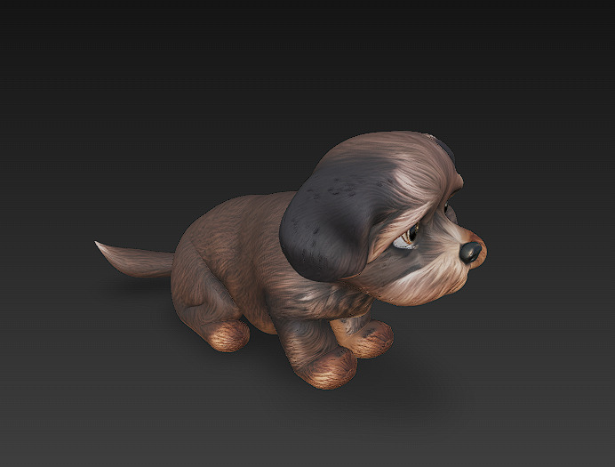 Dog Realistic 3D Model Basic - Low Poly Realistic Low-poly 3D model_2