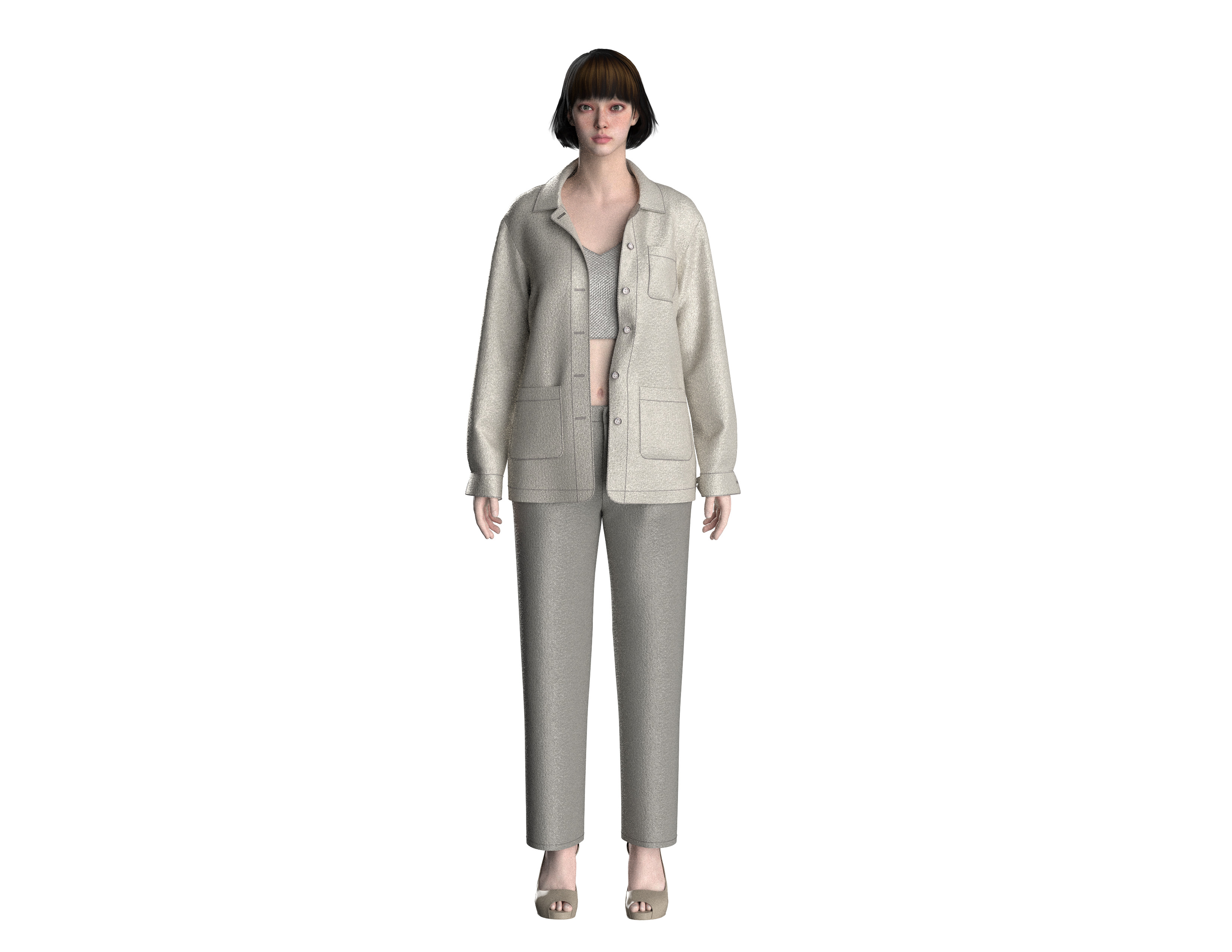 102 jacket set for women 3D print model_1