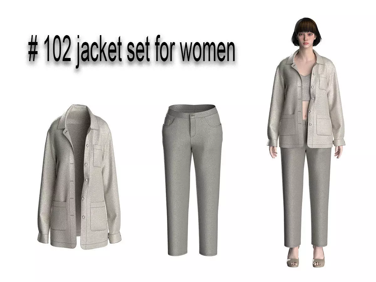 102 jacket set for women 3D print model_0