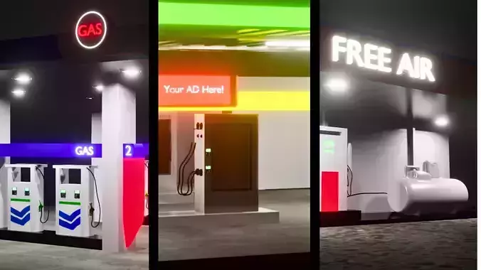 Gas Station Pack Indian  US Fuel Stations  Air Filling Unit