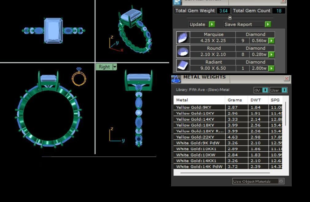 RADIANT DIAMOND RING -CAD-155 3D model_18
