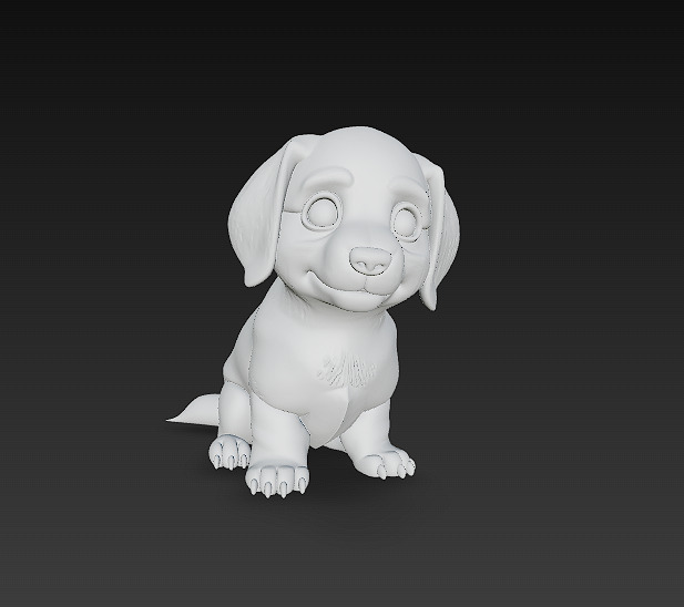 Dog Cute Realistic 3D Model Basic - Low Poly Realistic Low-poly 3D model_8