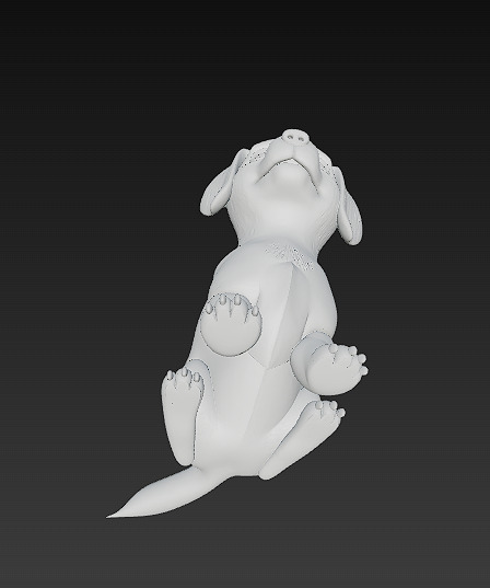 Dog Cute Realistic 3D Model Basic - Low Poly Realistic Low-poly 3D model_14
