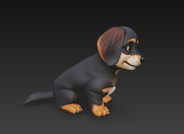 Dog Cute Realistic 3D Model Basic - Low Poly Realistic Low-poly 3D model_1