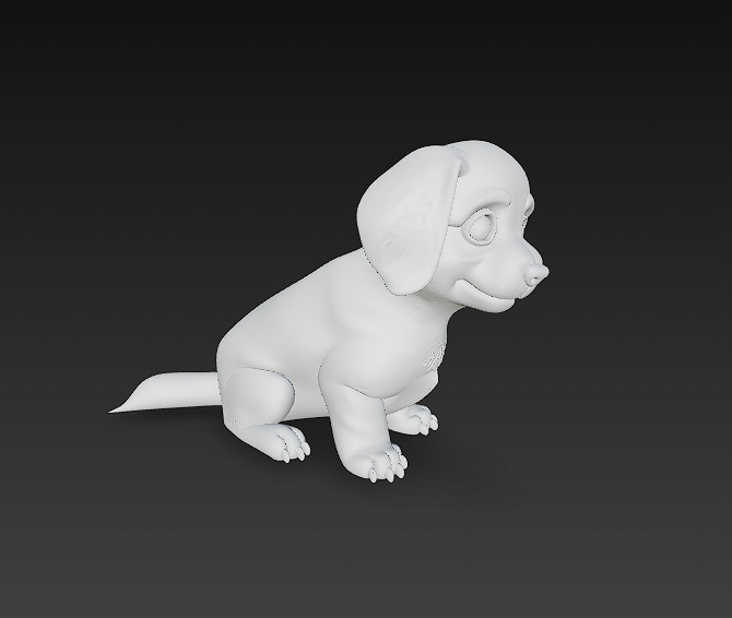 Dog Cute Realistic 3D Model Basic - Low Poly Realistic Low-poly 3D model_9