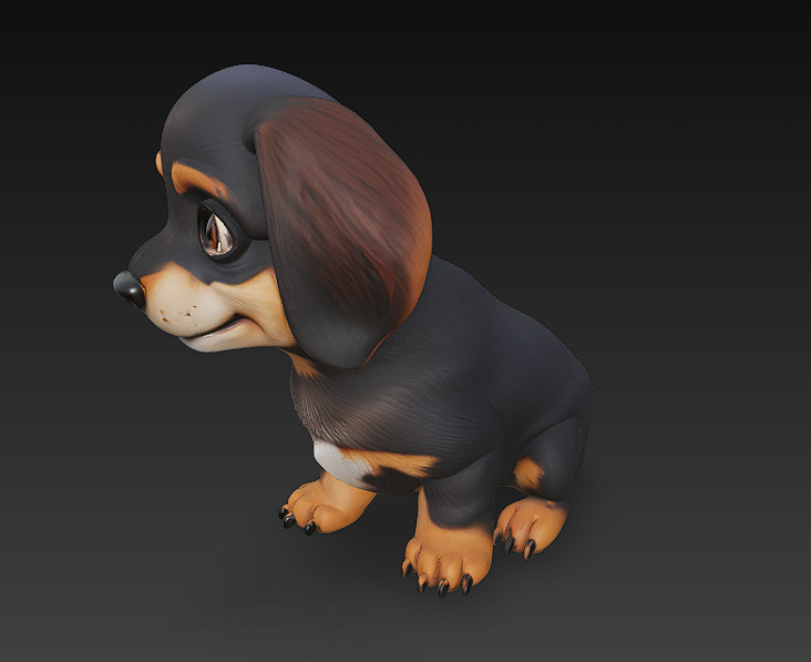Dog Cute Realistic 3D Model Basic - Low Poly Realistic Low-poly 3D model_4