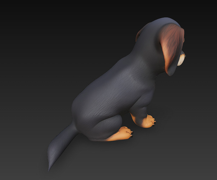 Dog Cute Realistic 3D Model Basic - Low Poly Realistic Low-poly 3D model_2